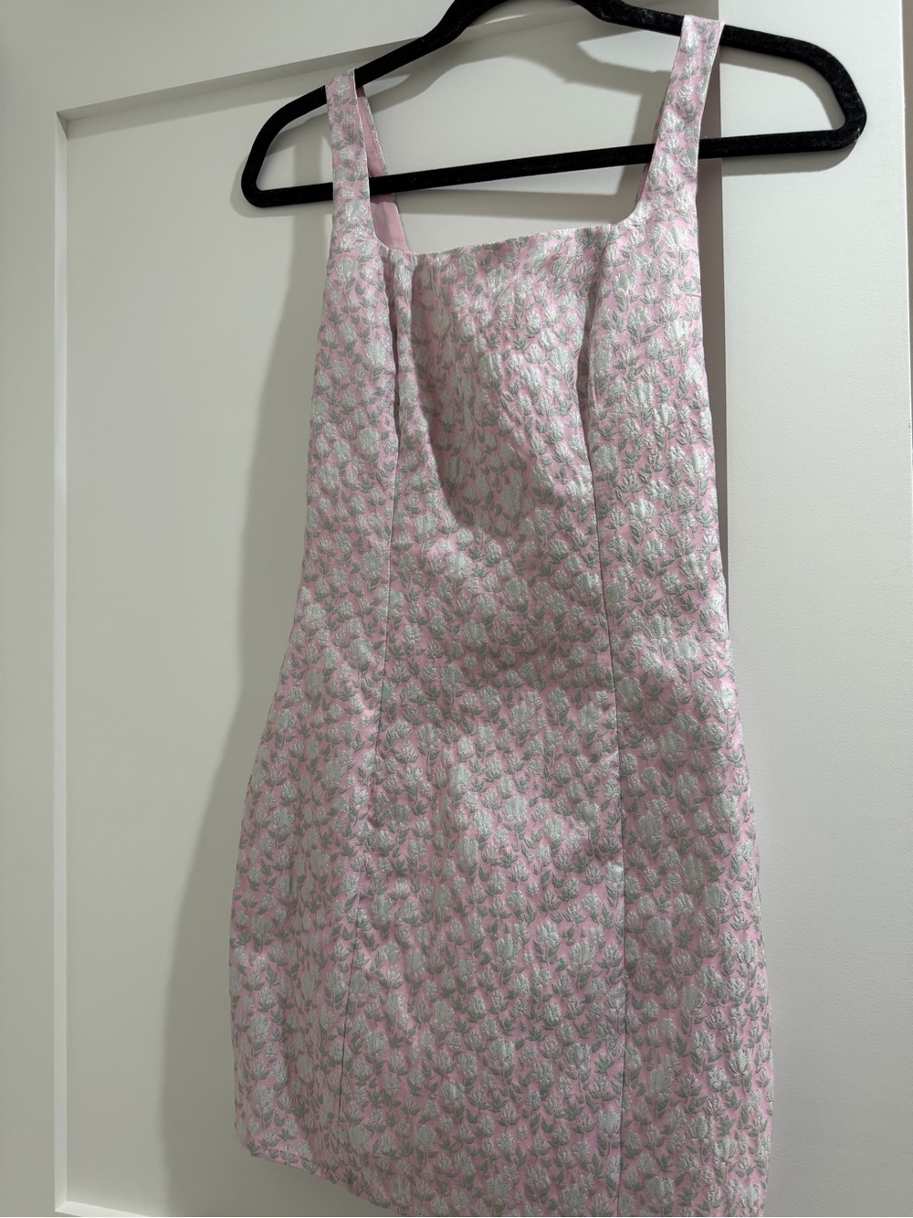 Aqua Pink Floral Textured Mini Dress